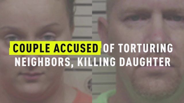 Par anklaget for at have tortureret naboer og derefter dræbt en 4-årig ved at slå hende og nedsænke hende i en frysende dam